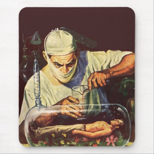 Vintage Science Fiction Laboratory Mad Scientist Mouse Pad