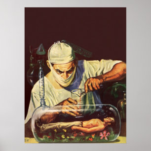 Vintage Science Fiction, Laboratory Mad Scientist Poster