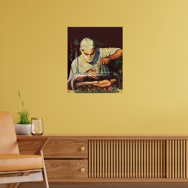Vintage Science Fiction, Laboratory Mad Scientist Poster | Zazzle