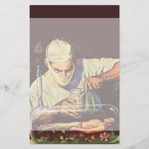 Vintage Science Fiction, Laboratory Mad Scientist Stationery