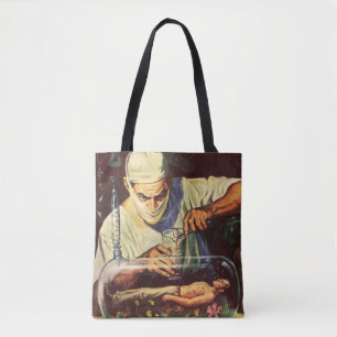 Vintage Science Fiction, Laboratory Mad Scientist Tote Bag