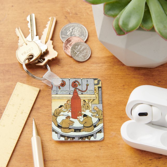 Vintage Science Fiction, Labratory Scientists Eat Keychain (Desk)