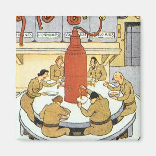 Vintage Science Fiction, Labratory Scientists Eat Magnet