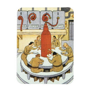 Vintage Science Fiction, Labratory Scientists Eat Magnet