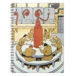 Vintage Science Fiction, Labratory Scientists Eat Notebook