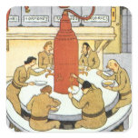 Vintage Science Fiction, Labratory Scientists Eat Square Sticker