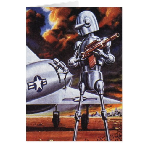 Vintage Science Fiction Military Robot Soldiers