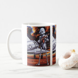 Vintage Science Fiction Military Robot Soldiers Coffee Mug