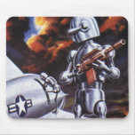 Vintage Science Fiction Military Robot Soldiers Mouse Pad