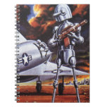 Vintage Science Fiction Military Robot Soldiers Notebook