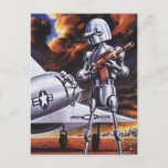 Vintage Science Fiction Military Robot Soldiers Postcard