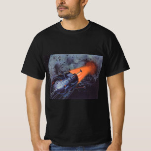 Vintage Science Fiction, Moon Rocket Blasting Off T-Shirt