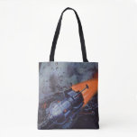 Vintage Science Fiction, Moon Rocket Blasting Off Tote Bag