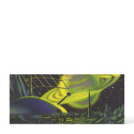 Vintage Science Fiction Neon Green Planet w Rings Cards