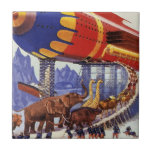 Vintage Science Fiction, Noah's Ark Wild Animals Ceramic Tile