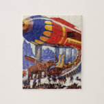 Vintage Science Fiction, Noah's Ark Wild Animals Jigsaw Puzzle