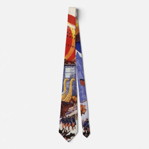 Vintage Science Fiction Noahs Ark Wild Animals Neck Tie