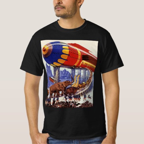 Vintage Science Fiction Noahs Ark Wild Animals T_Shirt