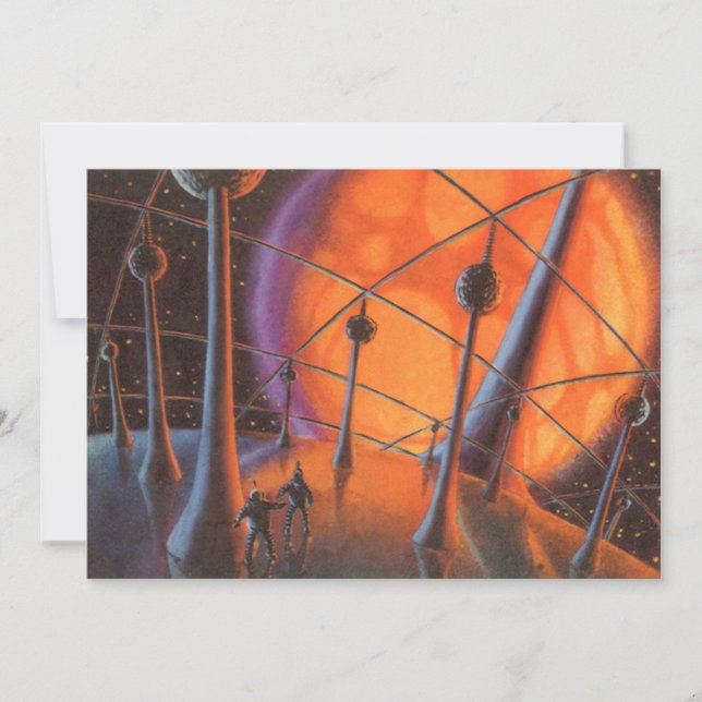 Vintage Science Fiction, Orange Sun and Aliens (Front)