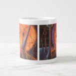 Vintage Science Fiction, Orange Sun and Aliens Giant Coffee Mug