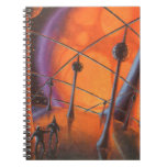 Vintage Science Fiction, Orange Sun and Aliens Notebook