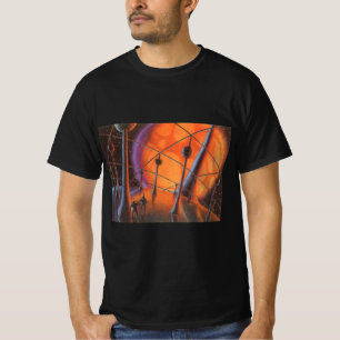 Vintage Science Fiction, Orange Sun and Aliens T-Shirt