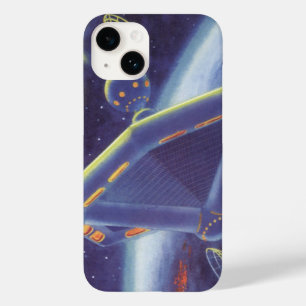 Vintage Science Fiction Orbiting Space Station Case-Mate iPhone 14 Case