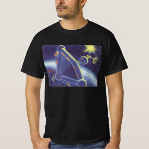 Vintage Science Fiction Orbiting Space Station T-Shirt