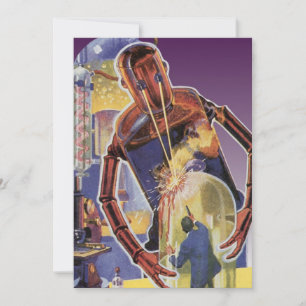 Vintage Science Fiction Robot with Laser Beam Eyes