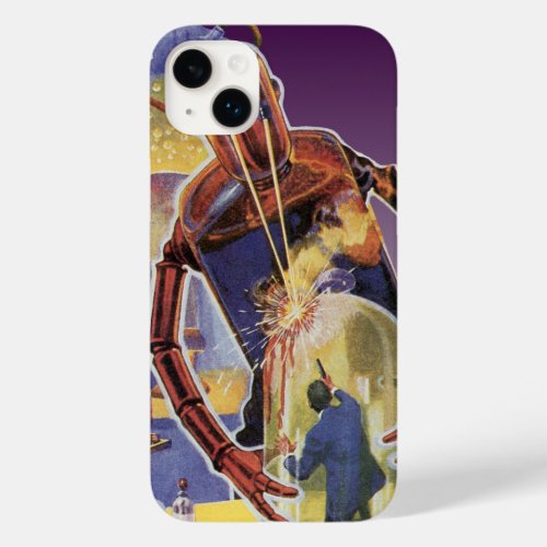Vintage Science Fiction Robot with Laser Beam Eyes Case_Mate iPhone 14 Plus Case