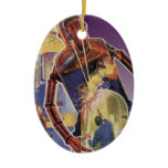 Vintage Science Fiction Robot with Laser Beam Eyes Ceramic Ornament