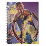 Vintage Science Fiction Robot with Laser Beam Eyes Notebook