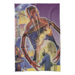 Vintage Science Fiction Robot with Laser Beam Eyes Towel
