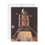 Vintage Science Fiction Rocket Blasting Off Planet