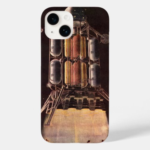 Vintage Science Fiction Rocket Blasting Off Planet Case_Mate iPhone 14 Case