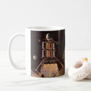 Vintage Science Fiction Rocket Blasting Off Planet Coffee Mug