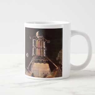 Vintage Science Fiction Rocket Blasting Off Planet Giant Coffee Mug