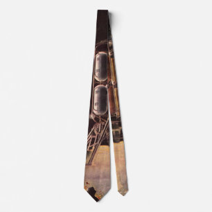 Vintage Science Fiction Rocket Blasting Off Planet Neck Tie