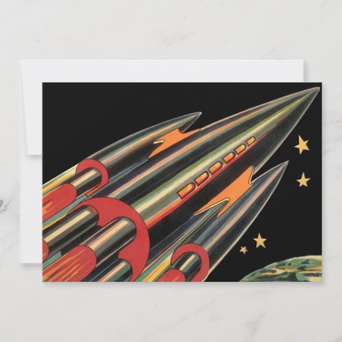 Vintage Science Fiction Rocket Ship by Space Stars