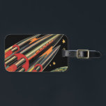 Vintage Science Fiction Rocket Ship by Space Stars Luggage Tag<br><div class="desc">Vintage illustration futuristic outer space and planets science fiction image. A classic 50s retro comic book sci fi design of the future featuring a travel and transportation rocket ship traveling through space past the stars and the moon on the way back to earth.</div>