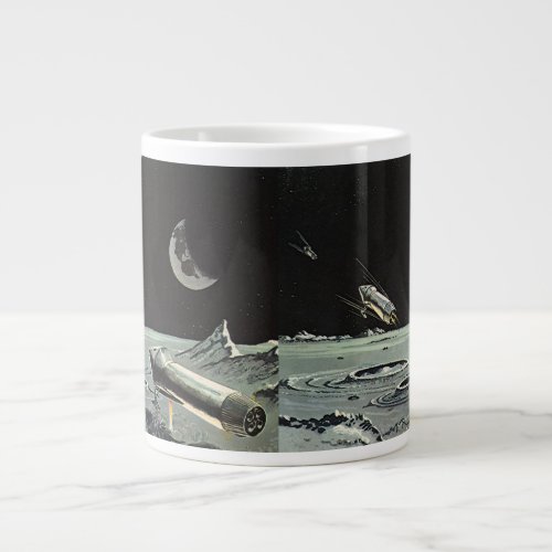 Vintage Science Fiction Rocket Ships Moon Planets Large Coffee Mug