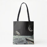 Vintage Science Fiction, Rocket Ships Moon Planets Tote Bag