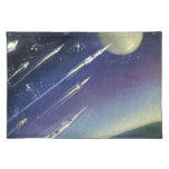Vintage Science Fiction Rockets in Space by Planet Cloth Placemat