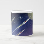 Vintage Science Fiction Rockets in Space by Planet Giant Coffee Mug
