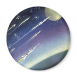 Vintage Science Fiction Rockets in Space by Planet Magnet