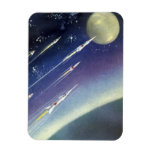 Vintage Science Fiction Rockets in Space by Planet Magnet