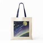 Vintage Science Fiction Rockets in Space by Planet Tote Bag