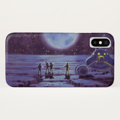 Vintage Science Fiction Sci Fi Alien Moon Landing iPhone X Case