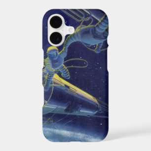 Vintage Science Fiction, Sci Fi Alien on Spacewalk iPhone 17 Case