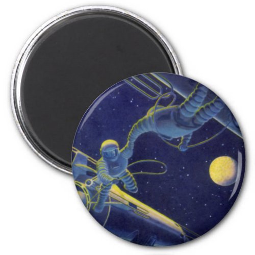 Vintage Science Fiction Sci Fi Alien on Spacewalk Magnet